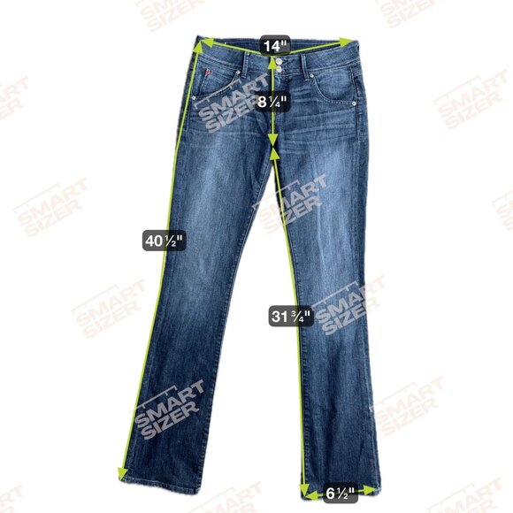 Hudson Womens Beth Baby Bootcut Jeans 27 Medium Wash Whiskered Stretch Denim - Picture 2 of 8